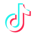 TikTok logo: a stylized musical note in black, white, and red.